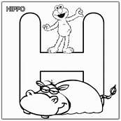 coloriage 1 rue sesame alphabet h